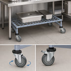 Thumbnail image #3 for Quantum M18246DGY Mobile Wire Dunnage Platform Rack, Single Shelf, 24 x 18 x 12 Inches, Gray Epoxy Finish