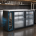 Thumbnail image #3 for Omcan 61-Inch Two-Section Reach-In Glass Door Back Bar Cooler, Side-Mounted Self-Contained Refrigeration