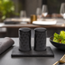 Thumbnail image #3 for 2 oz. Hammered Black Stainless Steel Salt & Pepper Shaker Set