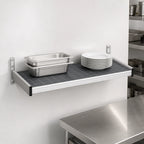 Thumbnail image #3 for Fermod WSB26-S 26"W x 18"D Solid Wall-Mounted Aluminum Shelf with Removable Dishwasher-Safe Polymer Inserts