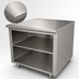 Thumbnail image #3 for Advance Tabco 36-Inch x 30-Inch Work Table with Open Front Cabinet Base, Mid-Shelf, and 14-Gauge 304 Stainless Steel Top
