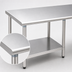 Thumbnail image #3 for Deluxe Series Stainless Steel Work Table with Rolled Edge and Adjustable Undershelf, 84 x 24 Inches