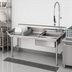 Thumbnail image #3 for Eagle Group Straight Soiled Dish Table with Left-to-Right Operation, 30 x 30 Inch, and 20 x 20 x 5 Inch Pre-Rinse Sink