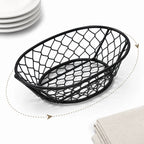 Thumbnail image #3 for American Metalcraft WIR4 Oval Chicken-Wire Metal Serving Basket, 9-1/2 x 6-1/2 x 2-1/2 Inches, Black Case of 48