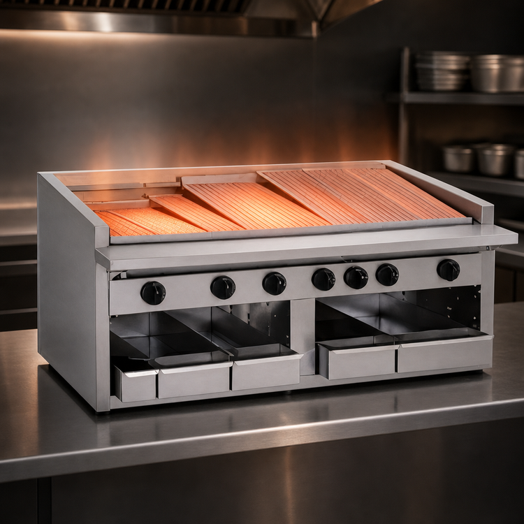 Product image #3 for Bakers Pride Dante Series 48-Inch Countertop Gas Radiant Charbroiler