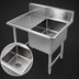 Thumbnail image #3 for John Boos B Series 1-Compartment Stainless Steel Floor Model Sink with Left Drainboard