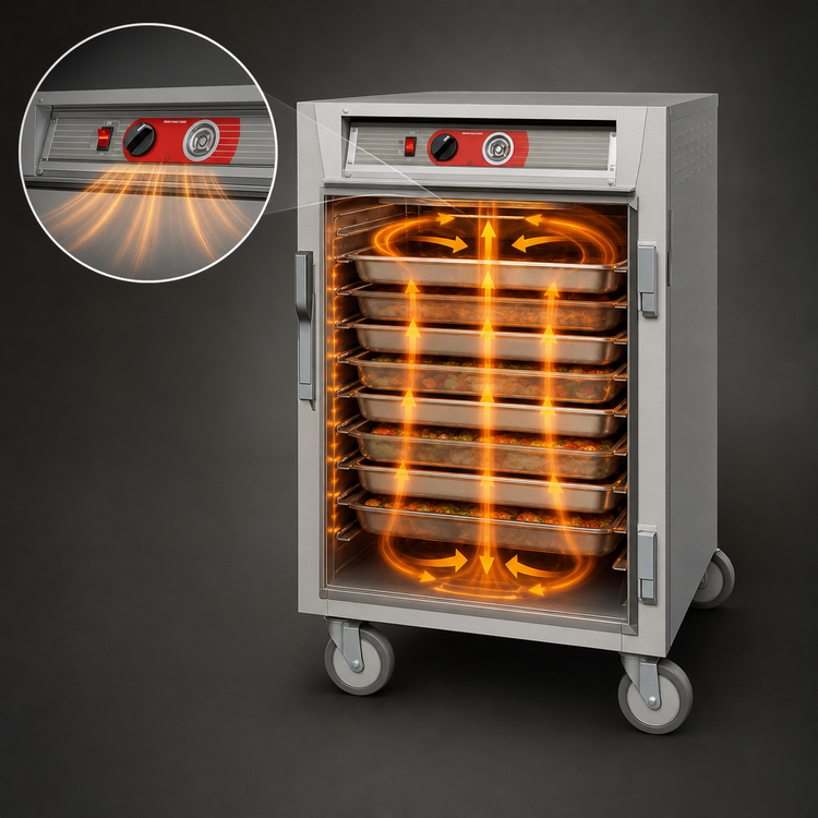 Product image #3 for Metro C5 6 Series Mobile Half-Height Heated Holding Cabinet with Solid Doors, 17 Pan Capacity, 120V