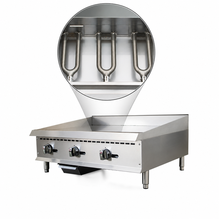 Product image #3 for IKON Cooking 36-Inch Natural Gas Countertop Commercial Griddle with 90,000 BTU and 3/4-Inch Steel Plate