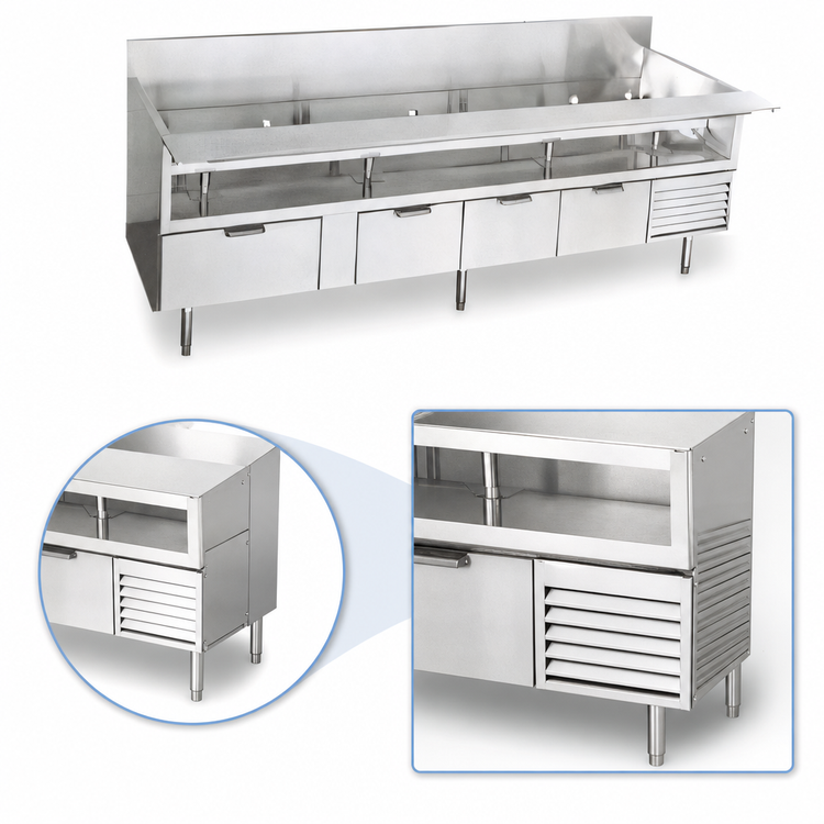 Product image #3 for La Rosa 66-Inch Wide Self-Contained Refrigerated Equipment Stand Base with 2 Drawers