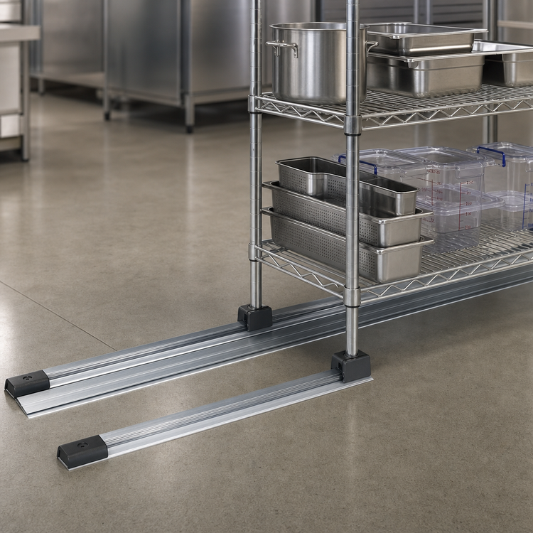 Product image #3 for Quantum Single Unit Floor Track Assembly Kit with Two 18-Foot V-Groove Aluminum Tracks