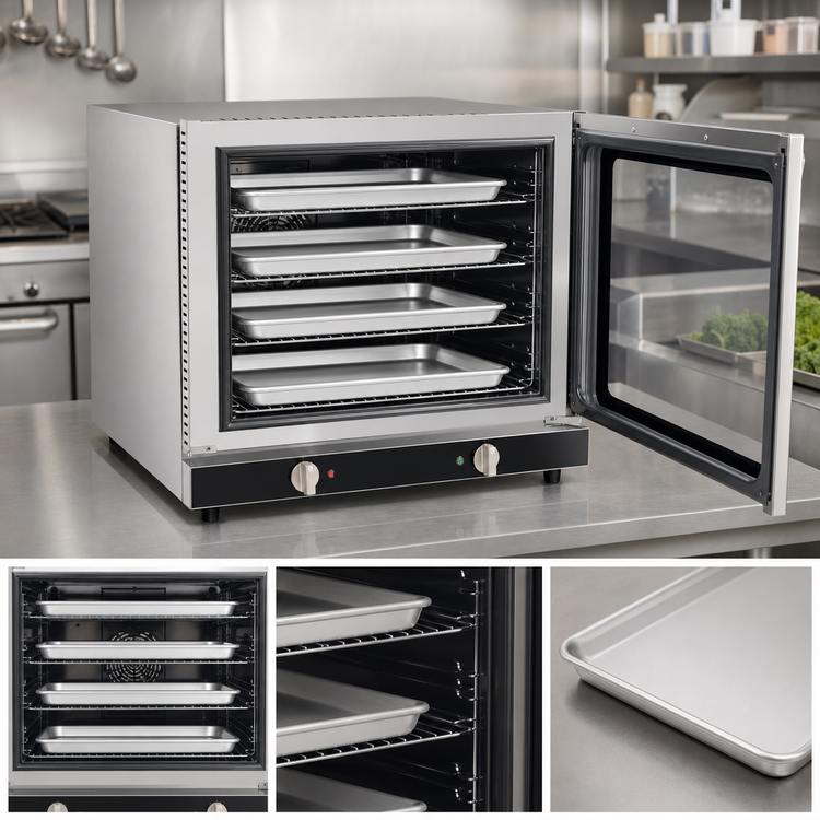 Product image #3 for Serv-Ware ECO-66 Half-Size Countertop Electric Convection Oven, 208V, Manual Controls