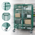 Thumbnail image #3 for Quantum Mobile Wire Security Cage with Locking Panel Doors and Security Panel Set, Green Epoxy Antimicrobial Finish, 48 x 18 x 69 Inches