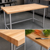 Thumbnail image #3 for John Boos SNB11-X 96-Inch x 30-Inch Wood Top Work Table with Stainless Steel Base
