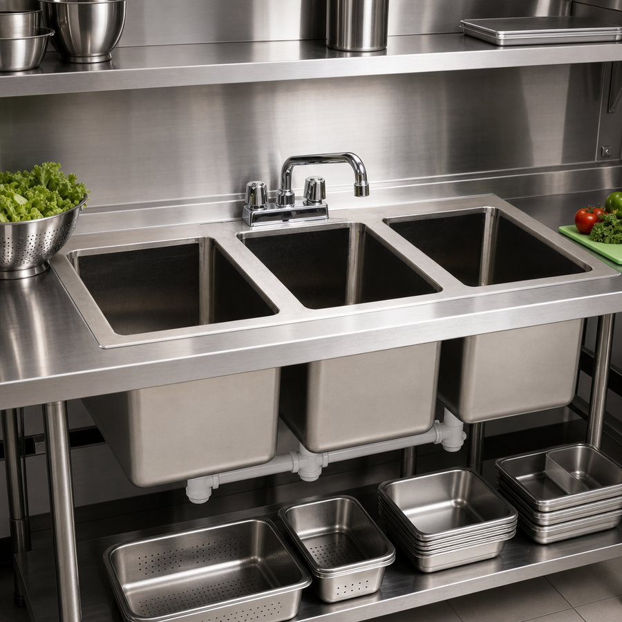 Three-Compartment Sink
