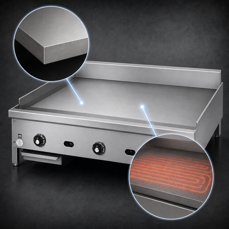 Product image #3 for Supreme JGT-2460 60" Gas Countertop Griddle with 1" Thick Steel Plate
