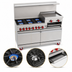 Thumbnail image #3 for American Range 60-Inch Gas Restaurant Range with 6 Open Burners, 24-Inch Raised Griddle/Broiler, and 2 Standard Ovens