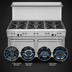 Thumbnail image #3 for Southbend Ultimate 60-Inch Gas Restaurant Range with 9 Open Burners, 1 Standard Oven, Cabinet Base, and Hi-Shelf Backriser