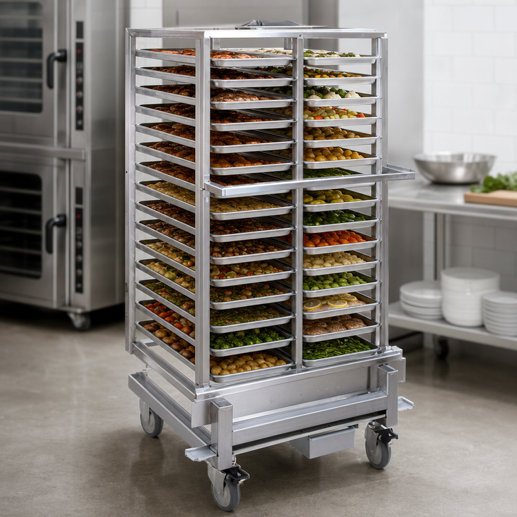Product image #3 for Cres Cor Stainless Steel Roll-In Rack with 16 Adjustable Universal Slides for 18 x 26 or 12 x 20 Pans