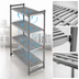 Thumbnail image #3 for Cambro Camshelving Basics Plus 4-Tier Stationary Starter Unit, 18 x 30 x 72 Inches, Vented Polymer Shelving, Brushed Graphite