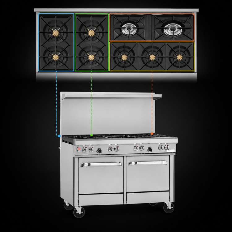 Product image #3 for Southbend Ultimate 48-Inch Gas Restaurant Range with 7 Open Burners, Standard Oven, and Cabinet Base
