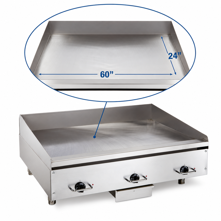 Product image #4 for Vulcan HEG60E Heavy Duty Electric Countertop Griddle, 60-Inch W x 24-Inch D Smooth Steel Cooking Surface