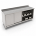 Thumbnail image #3 for John Boos 120 Inch x 30 Inch Enclosed Work Table with Sliding Doors, 16-Gauge 300-Series Stainless Steel Top, 5-Inch Backsplash