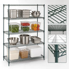 Thumbnail image #4 for Metro Super Erecta A546K3 Stationary Wire Shelving Starter Unit, 42"W x 24"D x 63"H, 4 Shelves, Green Epoxy-Coated