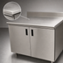 Thumbnail image #3 for Advance Tabco 108-Inch Enclosed Stainless Steel Work Table with Cabinet Base, Hinged Doors, and 5-Inch Backsplash