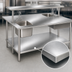 Thumbnail image #3 for Advance Tabco 48-Inch x 48-Inch 14-Gauge 304 Stainless Steel Flat Top Work Table with Galvanized Undershelf