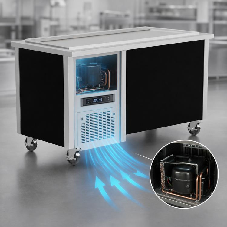 Product image #3 for Randell RS SSO-RFT-4 60" Mobile Modular Open Base Frost Top Serving Station
