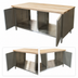 Thumbnail image #3 for BK Resources 72-Inch Dual-Access Chef Table with Hard Maple Top and Locking Cabinet Base