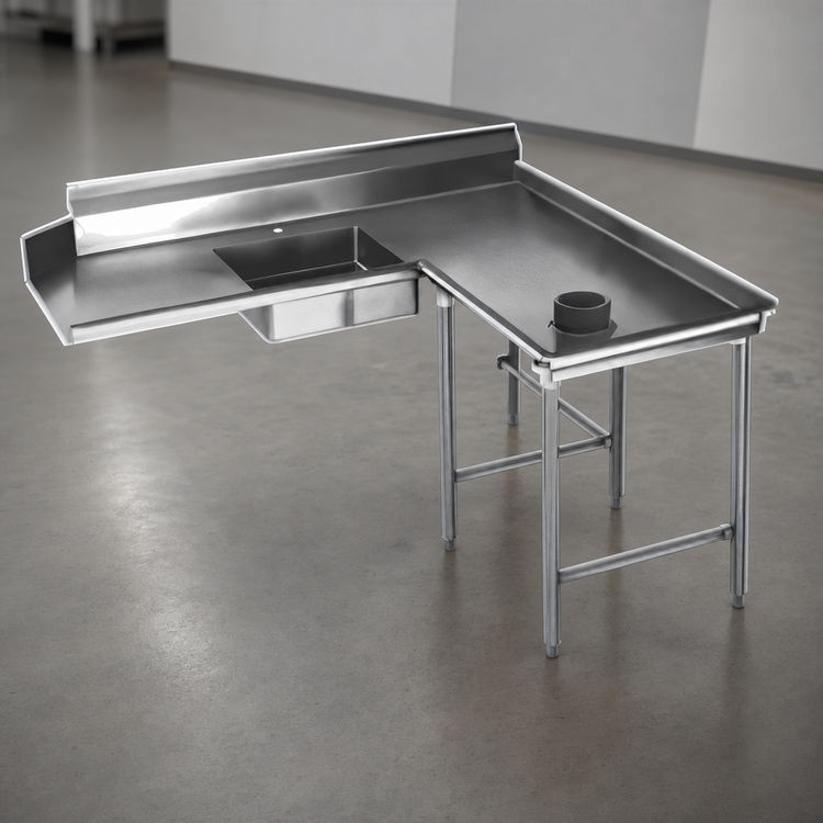 Product image #3 for Eagle Group Island Soiled Dishtable with Right-Hand Operation, 120-Inch Machine-to-Corner, 30-Inch Working Depth