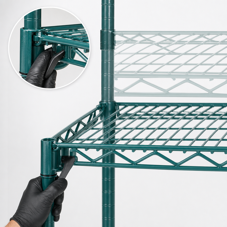 Product image #3 for Metro Super Erecta Super Adjustable Wire Shelf, 60"W x 21"D, Metroseal 3 Green Epoxy Coated with Microban