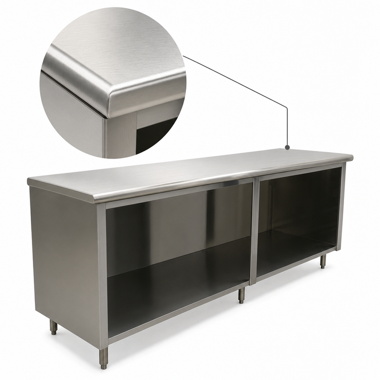 Product image #3 for Advance Tabco Special Value Series 120-Inch x 24-Inch Economy Stainless Steel Open Base Work Table, Flat Top