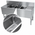Thumbnail image #3 for Advance Tabco Prestige 3-Compartment Stainless Steel Underbar Sink Unit with Dual Drainboards and Splash Mount Faucet, 60-Inch