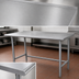 Thumbnail image #3 for Advance Tabco 84-Inch x 24-Inch 16-Gauge 430 Stainless Steel Work Table with 1-1/2-Inch Rear Up-Turn and Galvanized Open Base