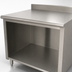 Thumbnail image #3 for Advance Tabco 144-Inch x 36-Inch Open Front Cabinet Base Work Table with 5-Inch Backsplash and 14-Gauge 304 Stainless Steel Top