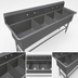 Thumbnail image #3 for John Boos Pro-Bowl 4-Compartment Stainless Steel Floor Model Sink, 69-1/8 Inch W x 25-1/2 Inch D