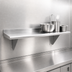 Thumbnail image #3 for Advance Tabco 84 Inch W x 18 Inch D Wall-Mounted Stainless Steel Shelf, 18 Gauge 430 Satin Finish