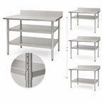 Thumbnail image #3 for Eagle Group 3060SADJUS-18/3 60 x 30 Inch Adjustable 18/304 Stainless Steel Work Table Undershelf for Uni-Lok Hat Channel Frame Tables