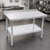 Thumbnail image #3 for John Boos Stallion Economy 30 x 24 Inch Stainless Steel Top Work Table with Galvanized Legs and Adjustable Undershelf
