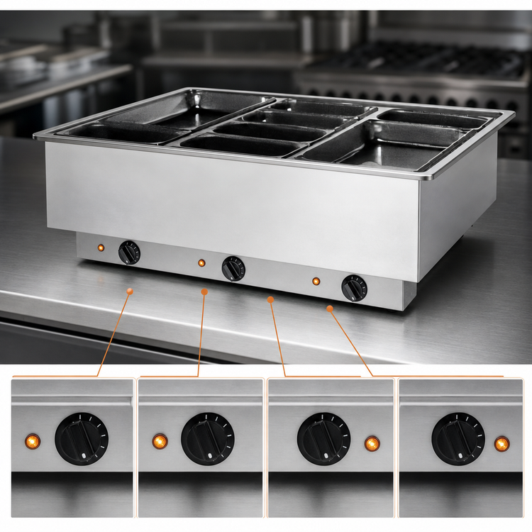 Product image #3 for Atlas Metal WIH-47 4-Well Electric Drop-In Hot Food Well Unit