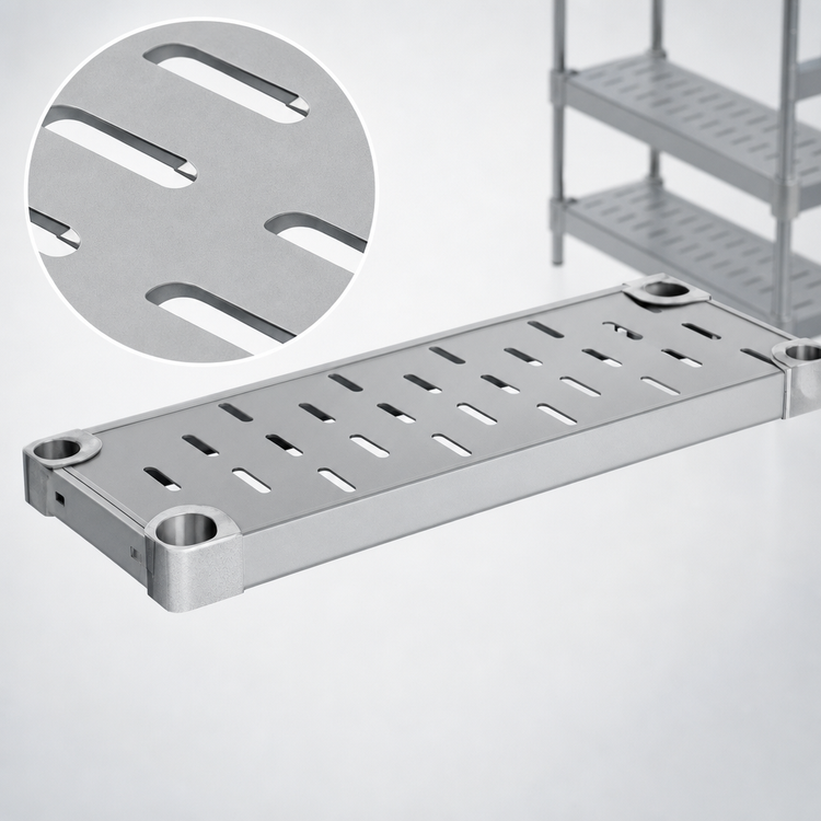Product image #4 for Eagle Group Quik-Set 42 x 24 Inch Louvered Shelf, 16-Gauge Galvanized Steel, Gray Epoxy Finish