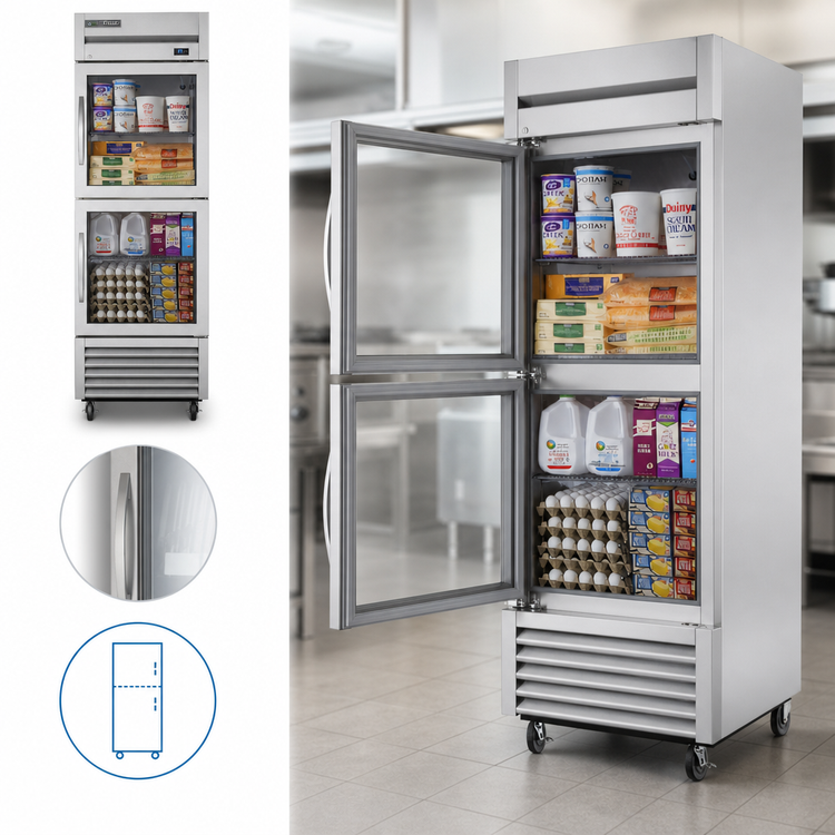 Product image #3 for True 27-Inch One-Section Reach-In Refrigerator with 2 Framed Glass Half Doors