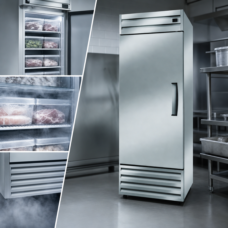 Product image #3 for Premium Line Low-Temp Reach-In Upright Storage Freezer, 43 Cu. Ft., Two-Section, Bottom Mount, Stainless Steel