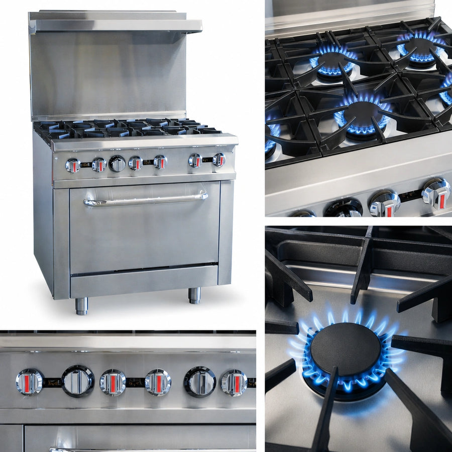 Six High-Output Open Burners