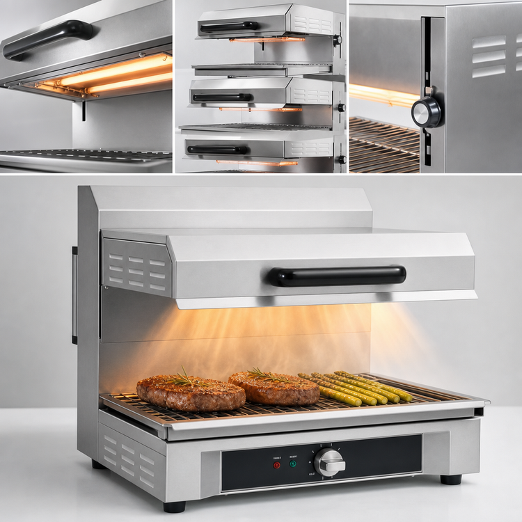 Product image #3 for 23-Inch Electric Countertop Salamander Broiler with Adjustable Quartz Top Heat