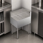 Thumbnail image #3 for Krowne Royal Series KR19-C24R Freestanding Underbar Corner Drainboard, Right End Return, Stainless Steel, 24 x 19 x 36-1/2 Inches