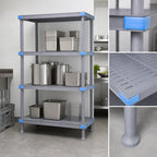 Thumbnail image #3 for Quantum Millenia QP246074SS-4 60"W x 24"D x 74"H Gray Solid Polymer Stationary Starter Shelving Unit, 4 Shelves