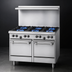 Thumbnail image #3 for US Range U-Series 48-Inch Gas Restaurant Range with 6 Open Burners, 12-Inch Griddle and Storage Bases